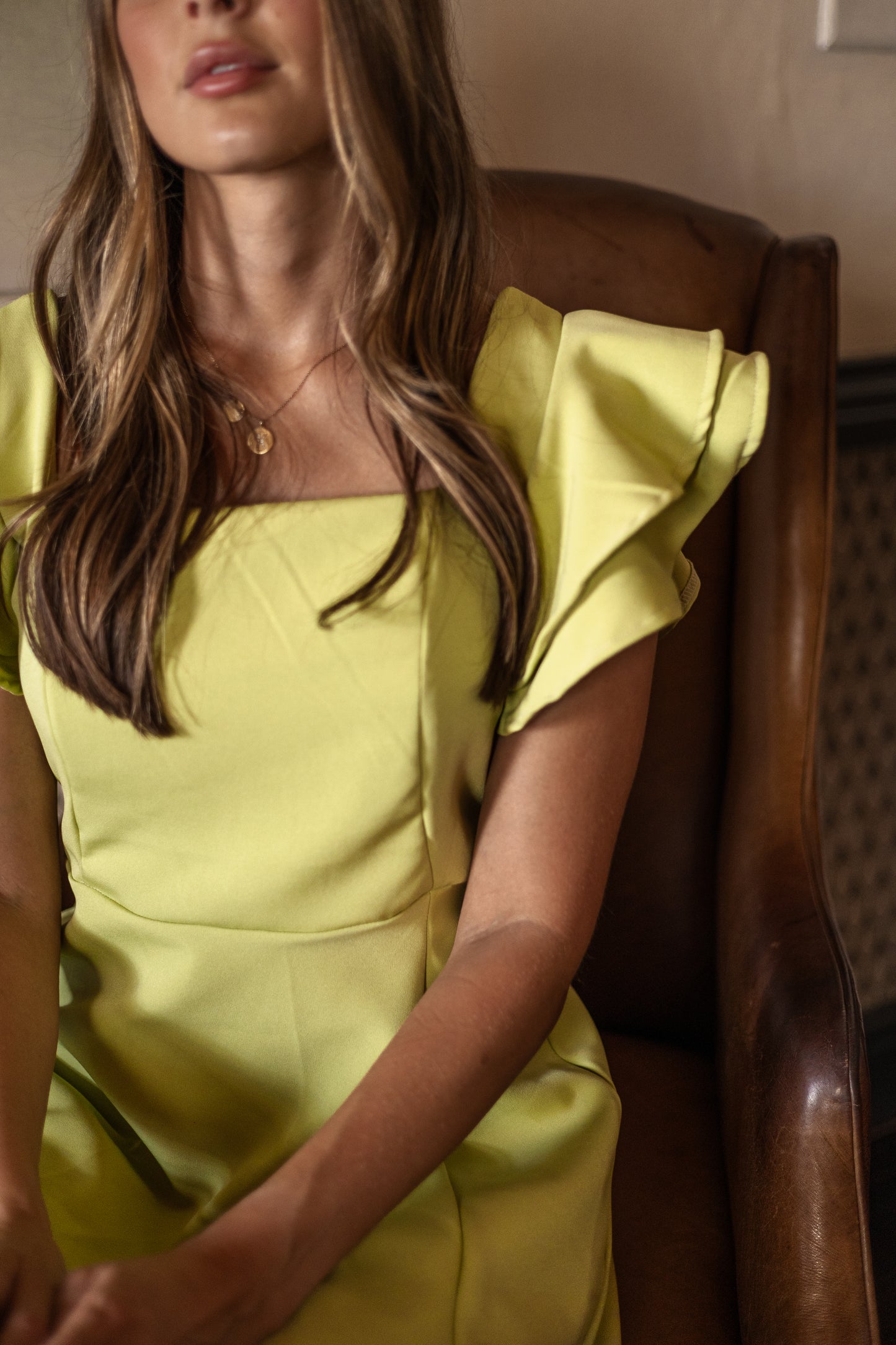 Kimberley Dress in lime green